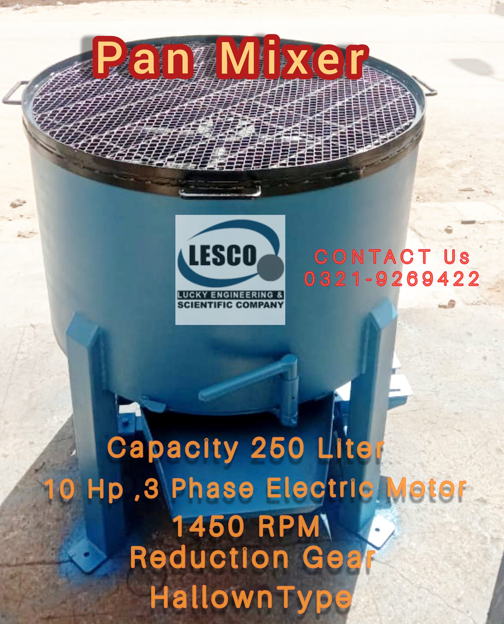 Concrete Pan Mixer Machine- Tell : 0321-9269422