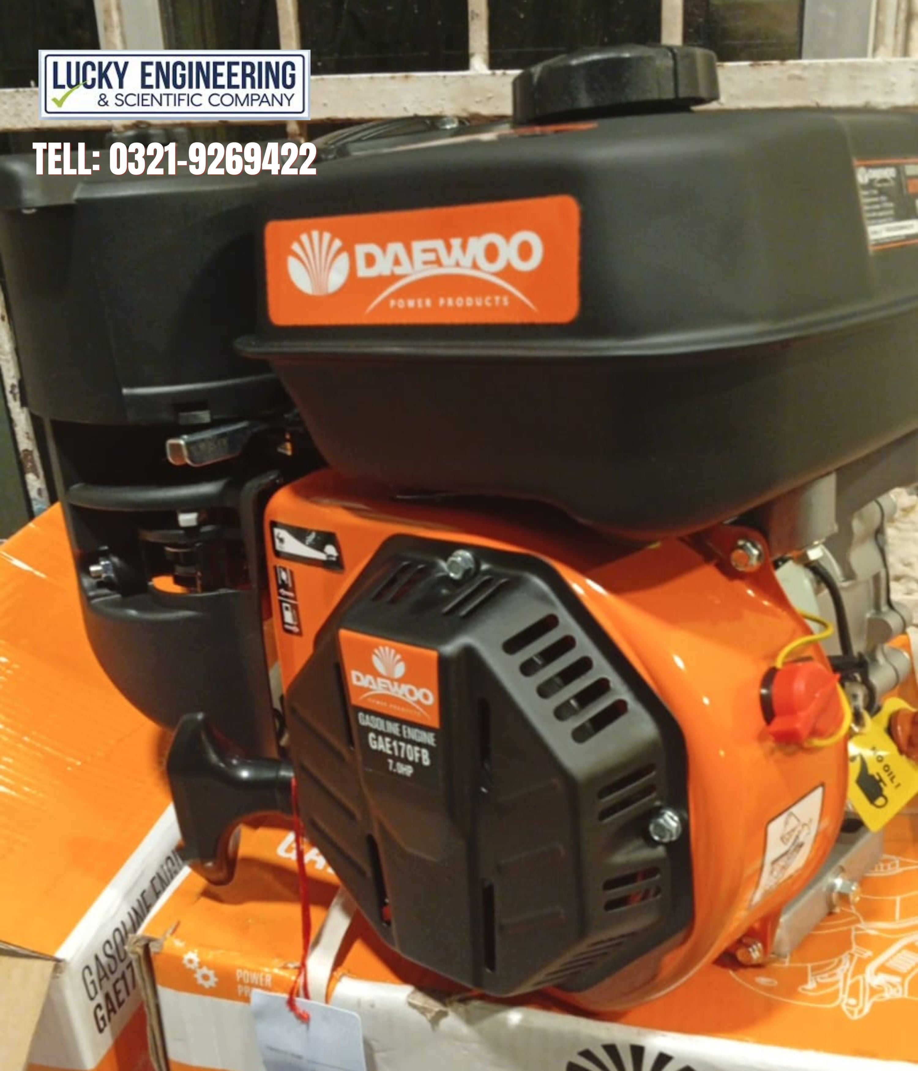 Daewoo- Korea Gasoline Petrol Engine 7 Hp Tell: 03219269422