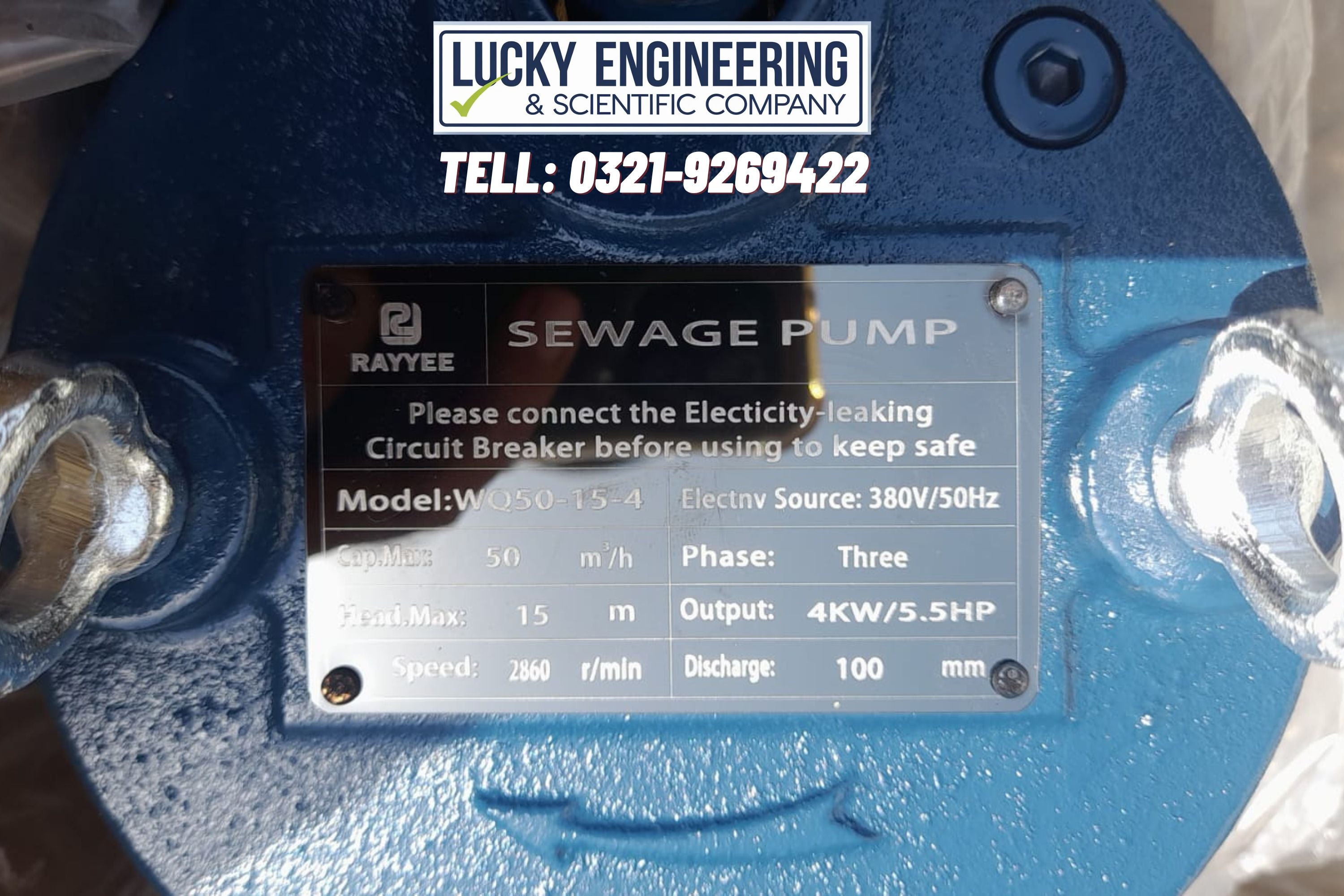 Submersible Pump/ Sewerage Pump (4 Inch Dia) , Model WQ50-15-4,