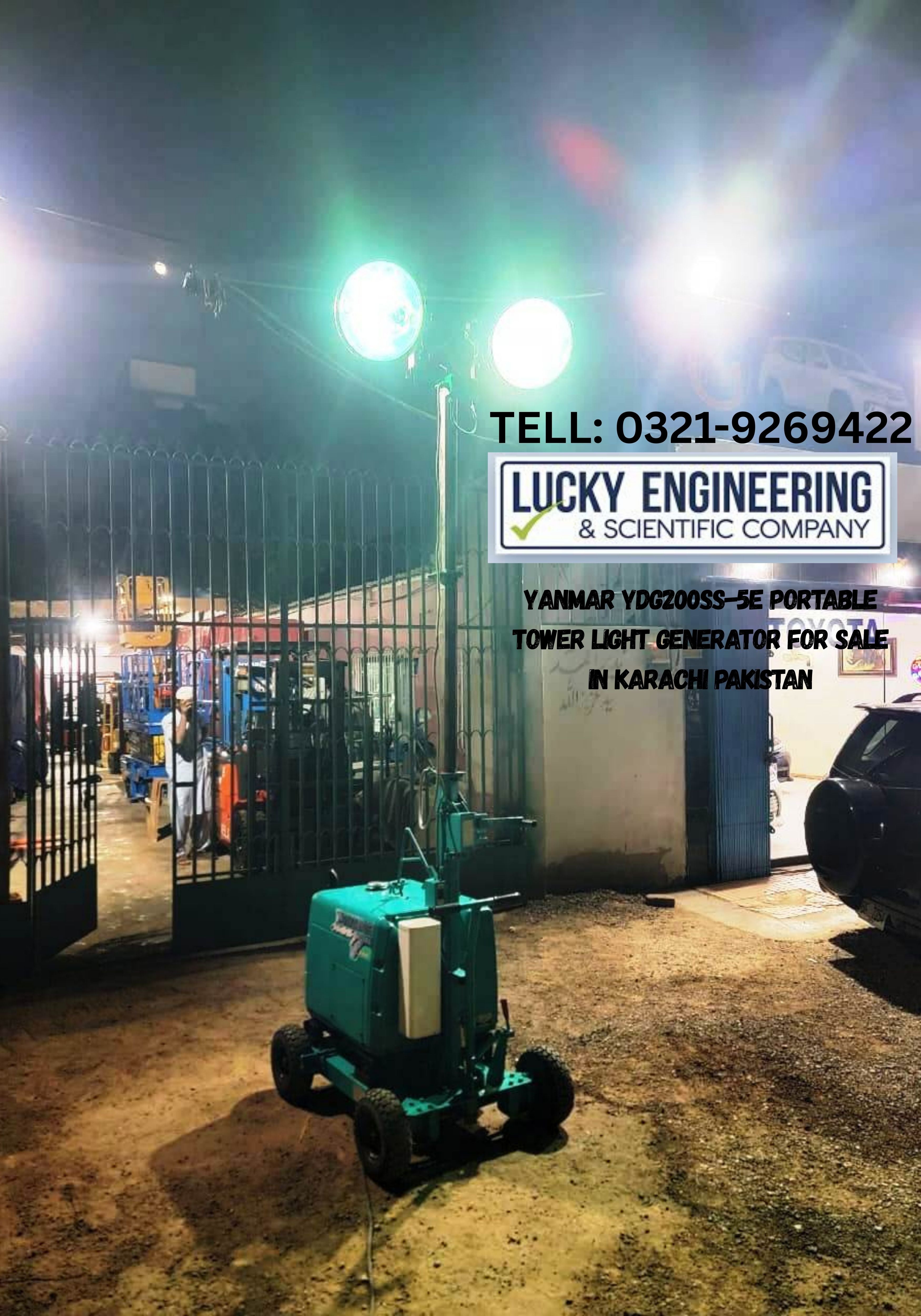 YANMAR YDG200SS-5E Portable Tower Light Generator- Tell: 03219269422