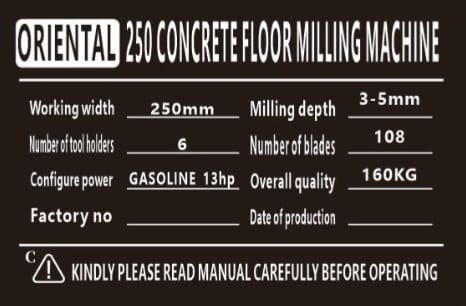 Concrete floor scarifier for surface preparation/ Epoxy Floor Applications