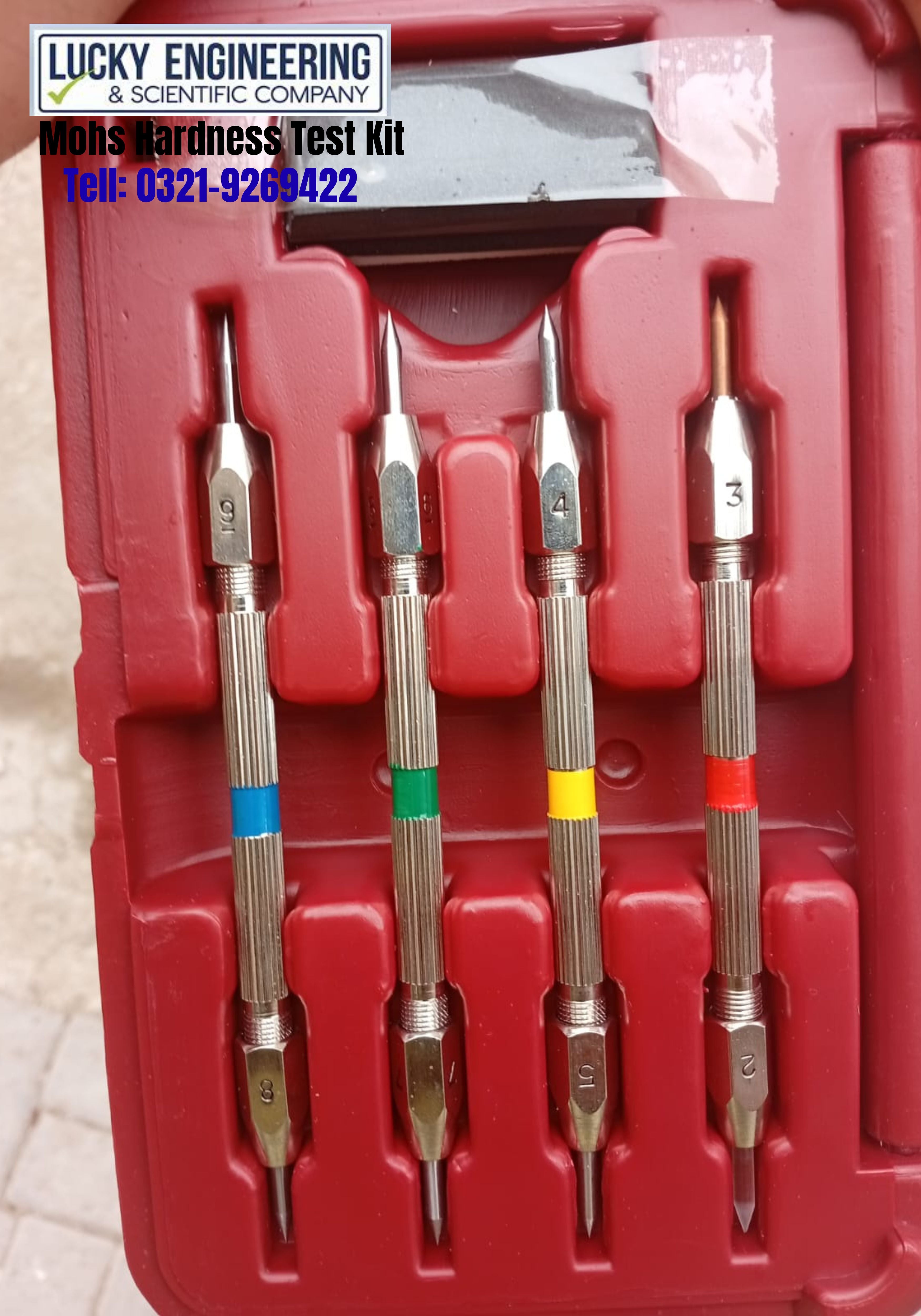 Mohs' Hardness Test Kit | 8 Points + Plates + Sharpening Stone