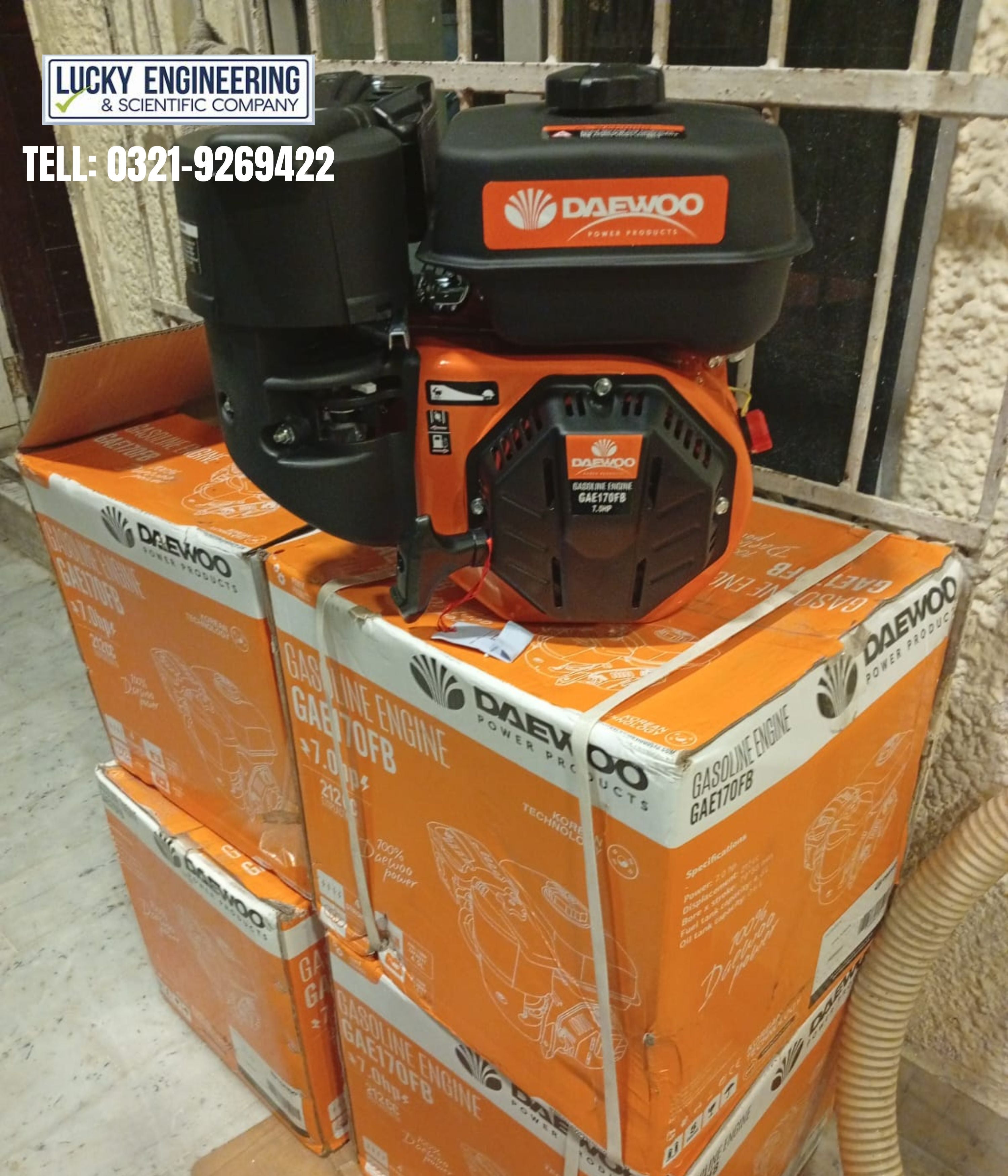 Daewoo- Korea Gasoline Petrol Engine 7 Hp Tell: 03219269422