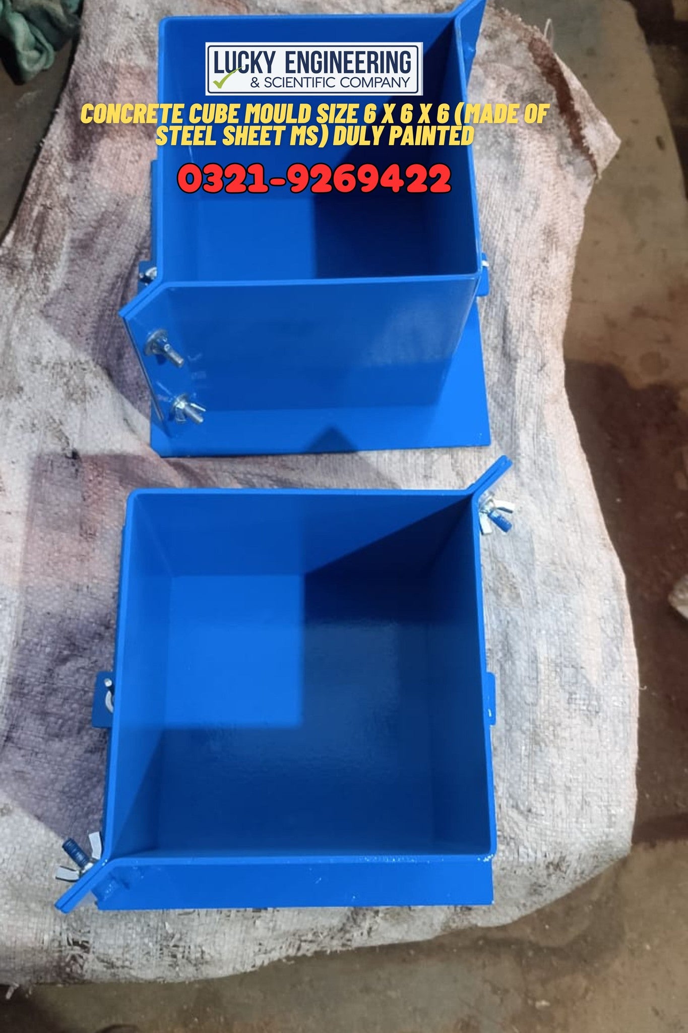 "Steel Concrete Cube Mould 6 x 6 x 6 Inch – Durable MS Cube Testing Mould"