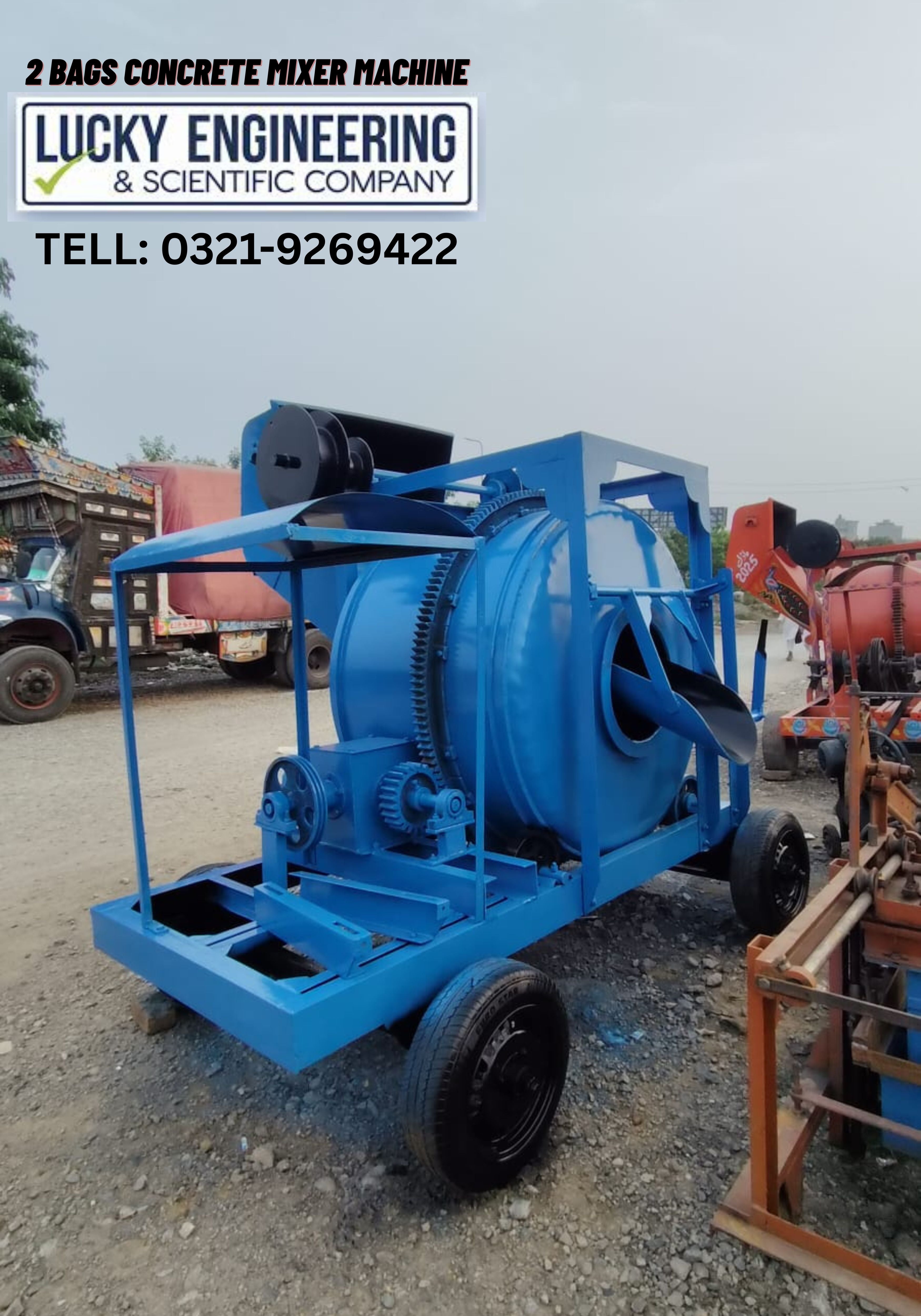 Concrete Mixer Machine Capacity 2 Bags - Tell: 03219269422
