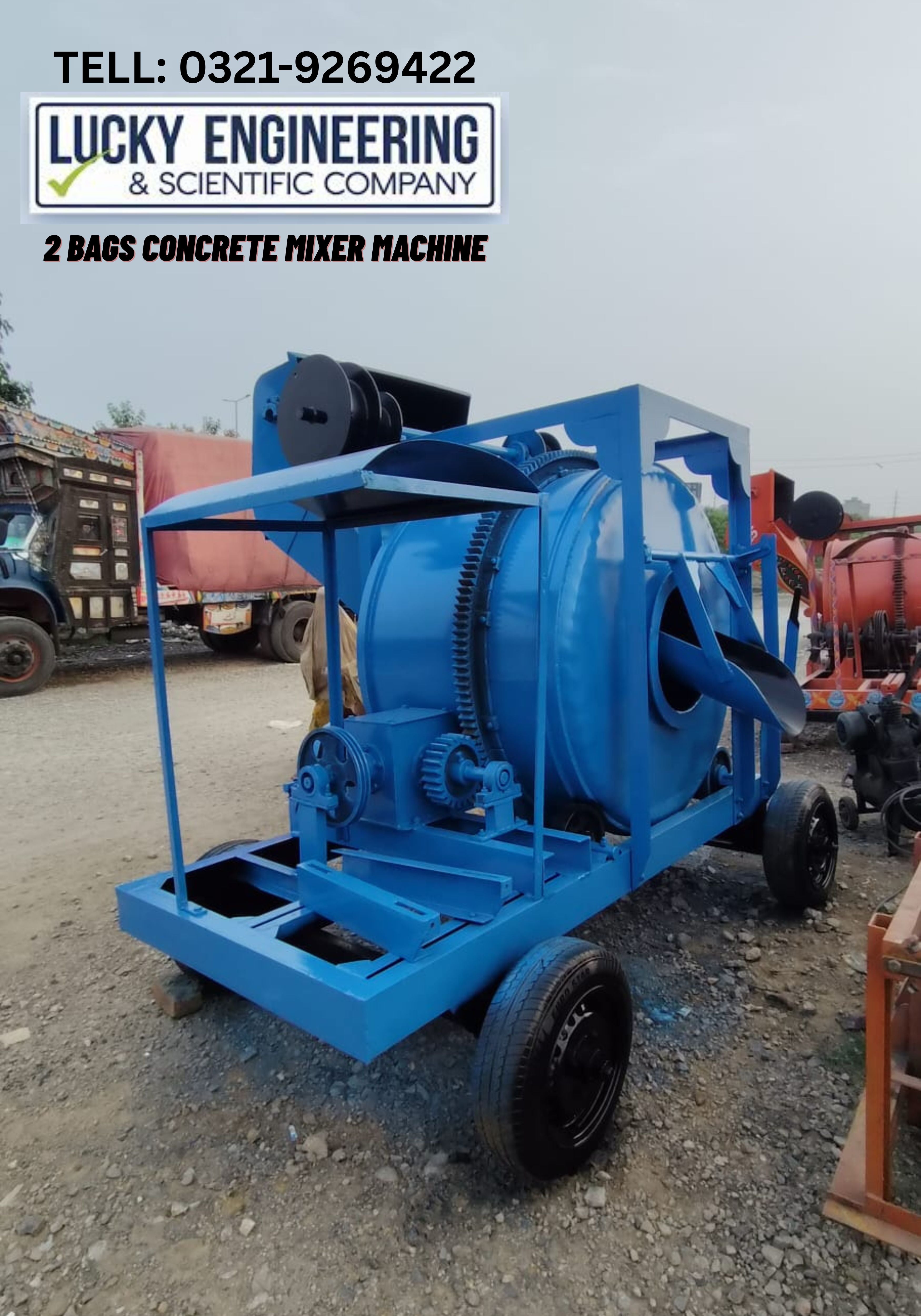 Concrete Mixer Machine Capacity 2 Bags - Tell: 03219269422