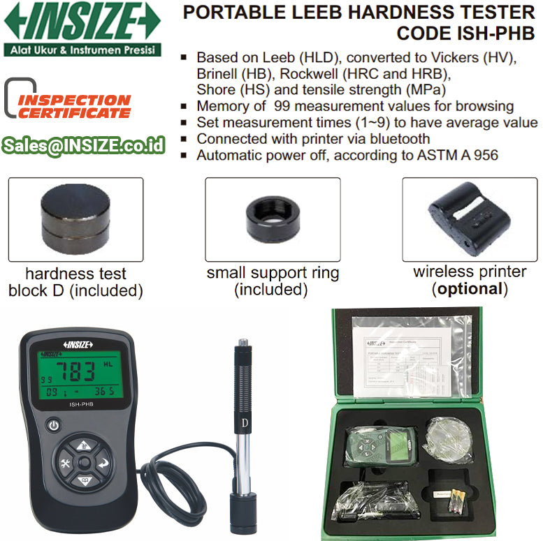 INSIZE (U.S.A) Model ISH-PHB Portable Leeb Hardness Tester