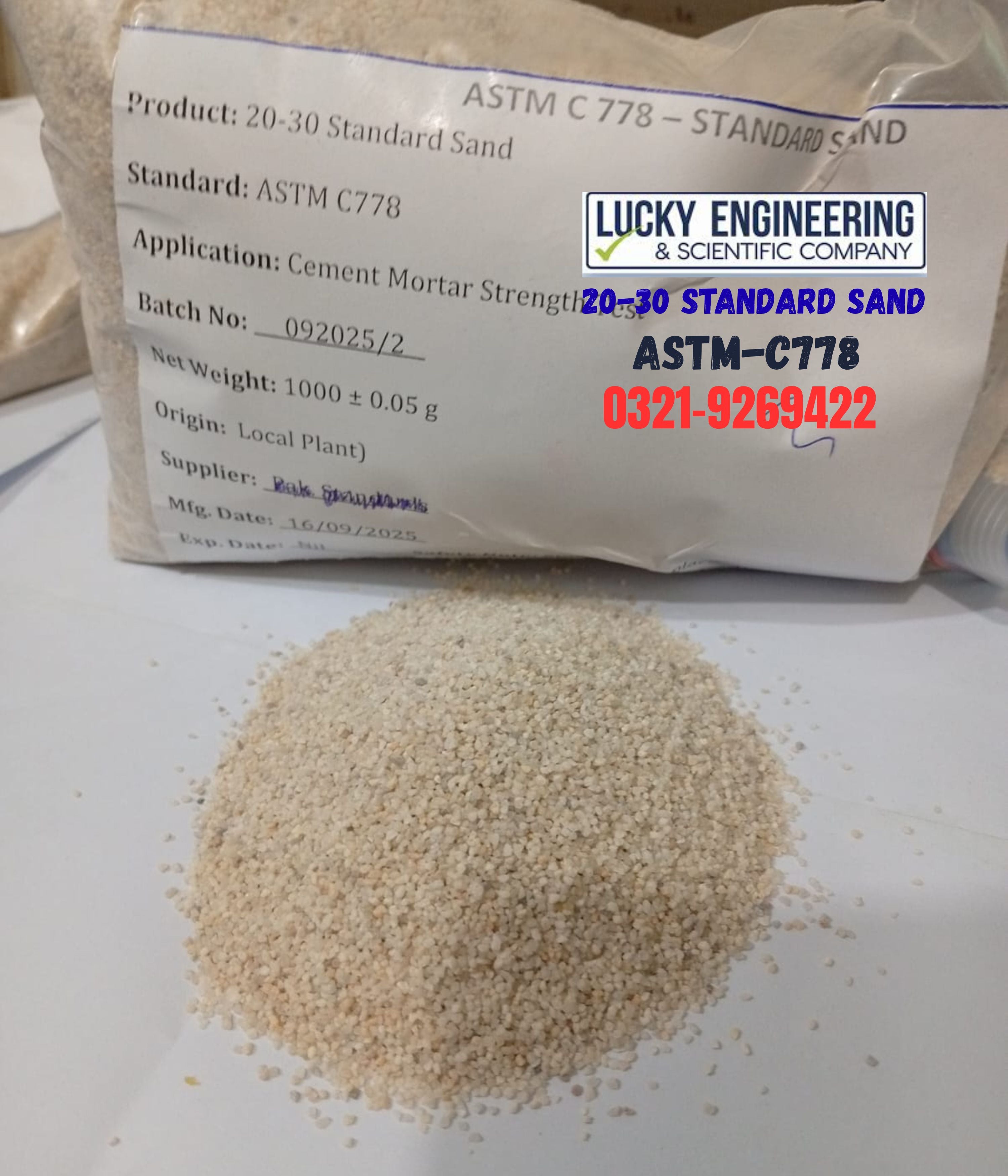 20-30 Standard Sand ASTM C778 Tell: 03219269422