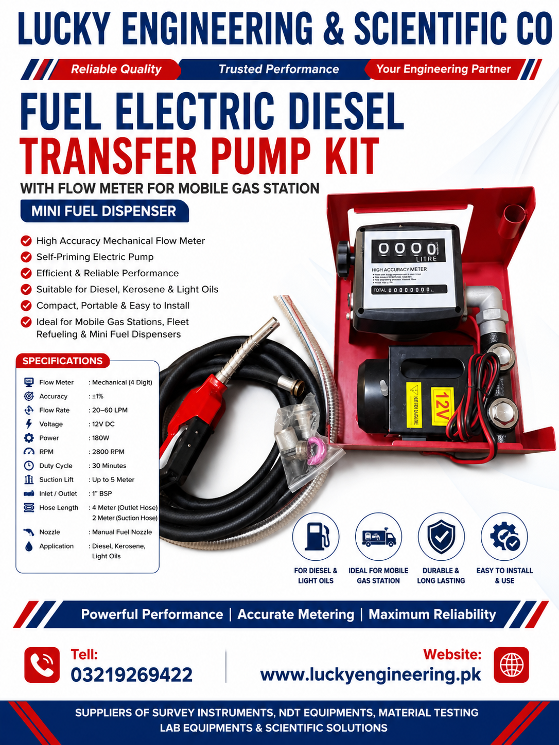 Portable Fuel Transfer Pump – Electric Diesel & Oil Pump