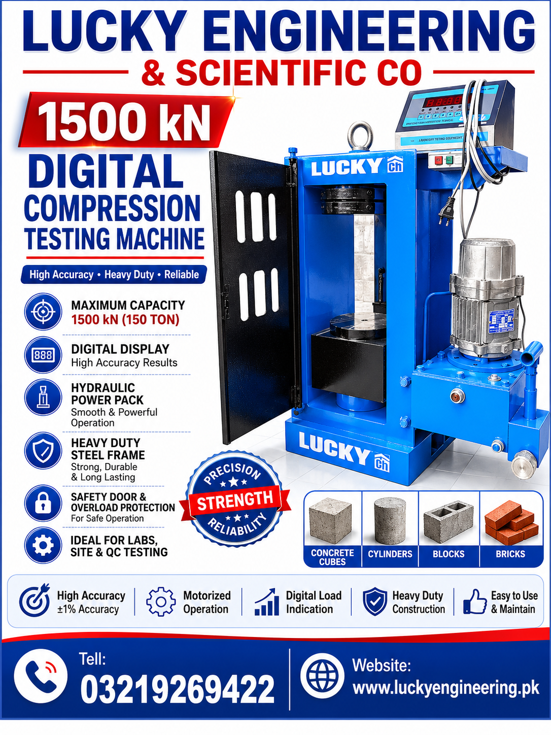 1500 Kn  Digital Compression Testing Machine
