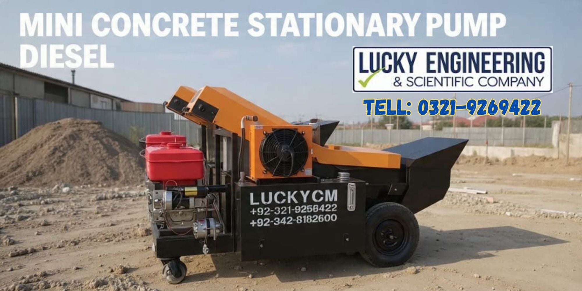 Concrete Stationary Pump (Mini Pump) Tell: 03219269422