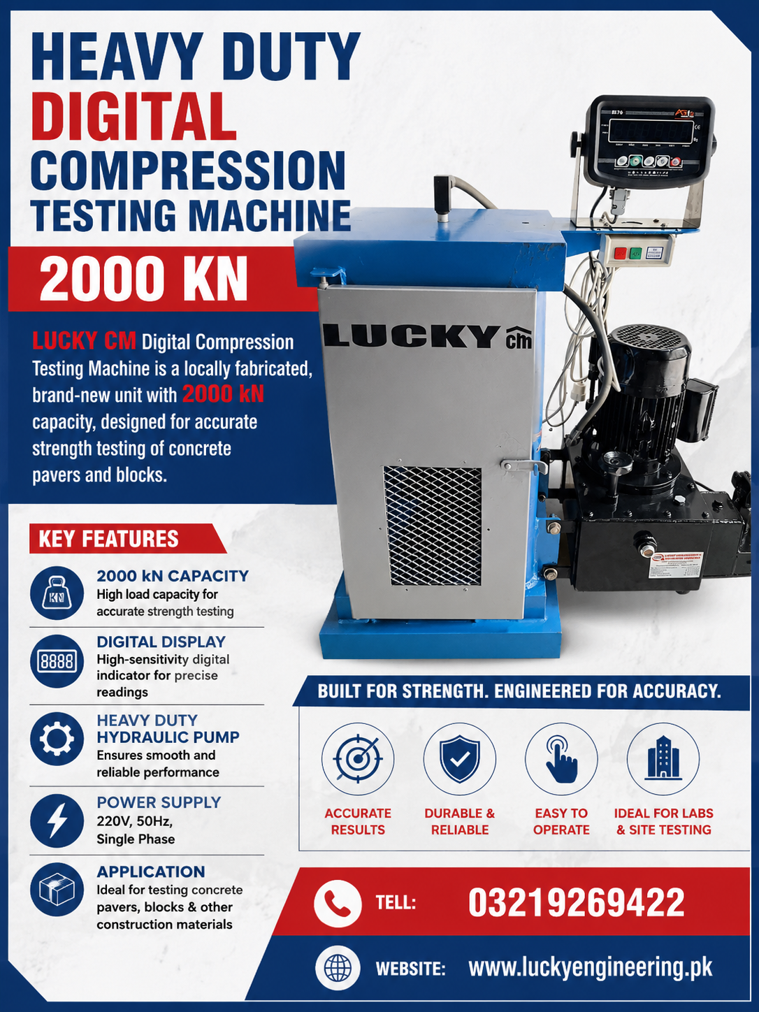 digital compression testing machine 2000 kn 