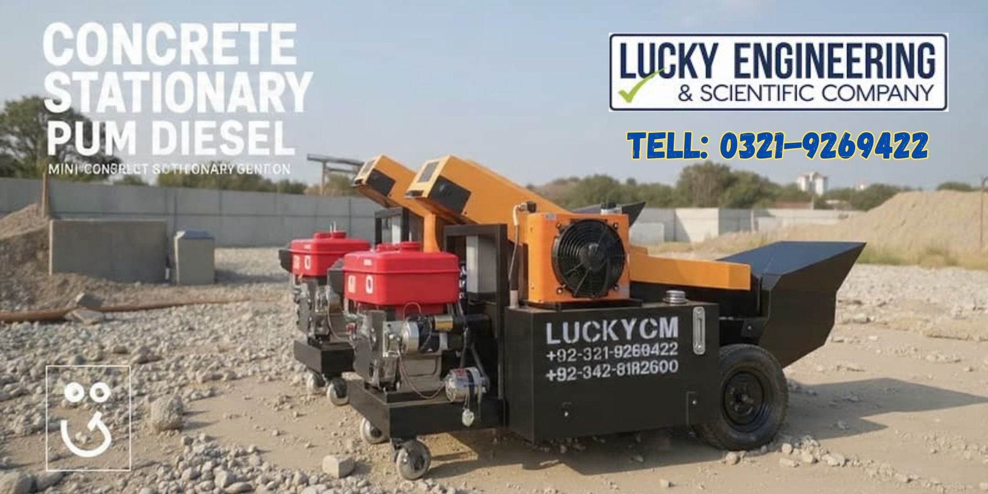 Concrete Stationary Pump (Mini Pump) Tell: 03219269422