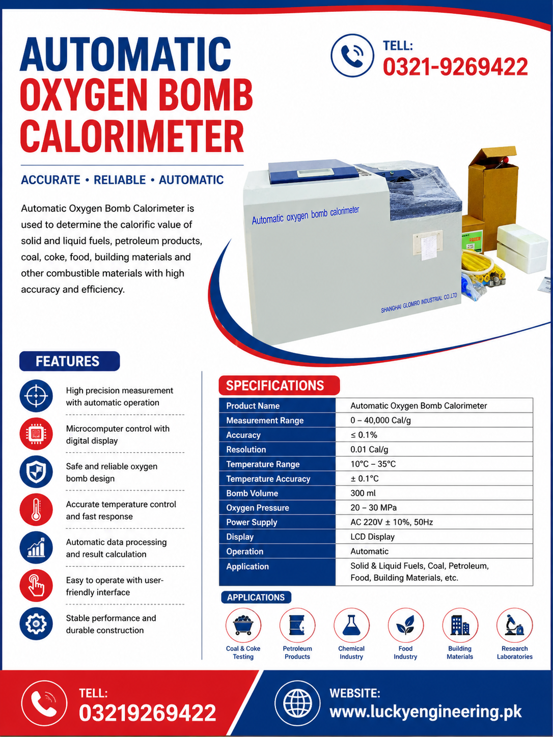 Automatic Oxygen Bomb Calorimeter BXT-ZDHW9B 