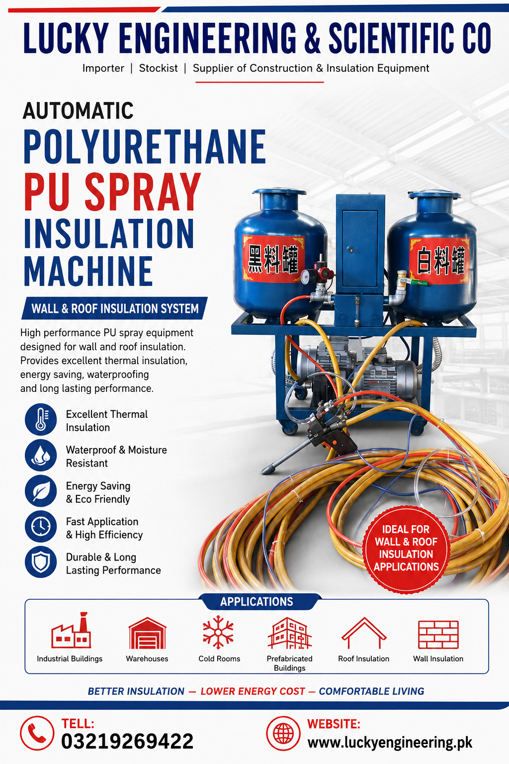 Automatic PU Spray Insulation Machine for wall and roof insulation
