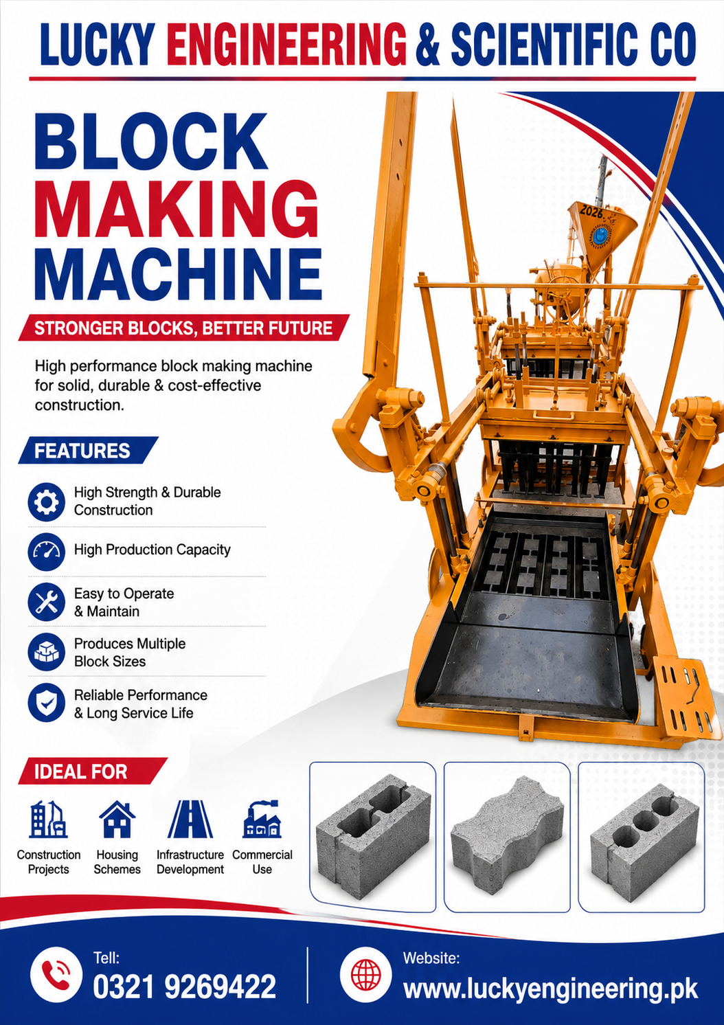 Block Making Machine front view for concrete block production