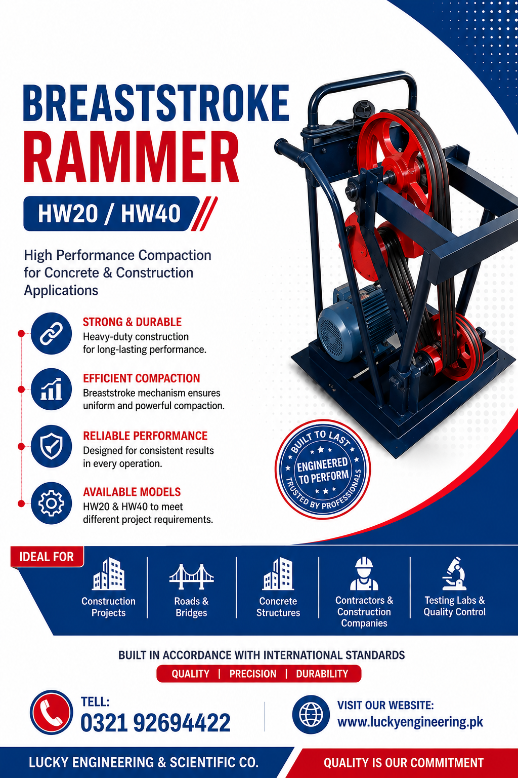 Breaststroke Rammer (HW20/HW40) Tell: 03219269422 LESCO
Breaststroke Rammer (HW20/HW40)