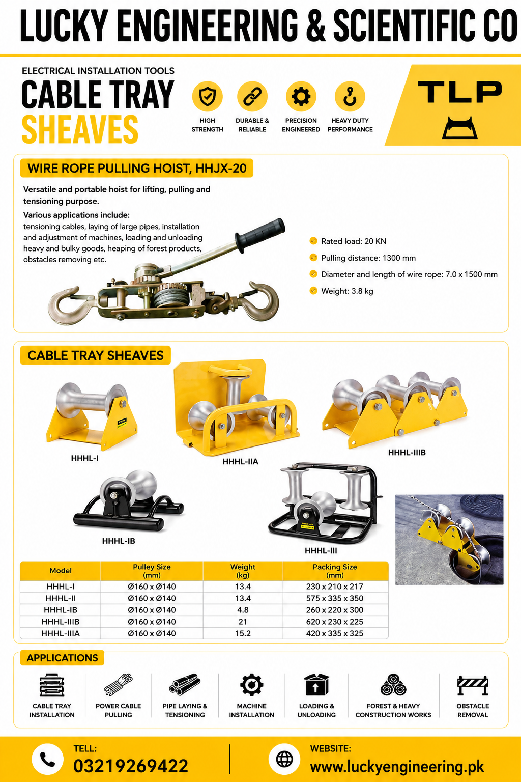 Cable Tray Sheaves Price in Pakistan – TLP Cable Pulling Rollers & Sheaves