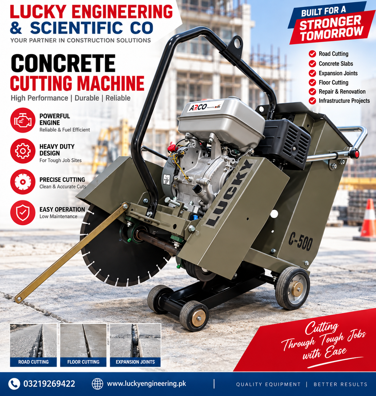 Concrete Cutting Machine heavy duty floor and road cutter