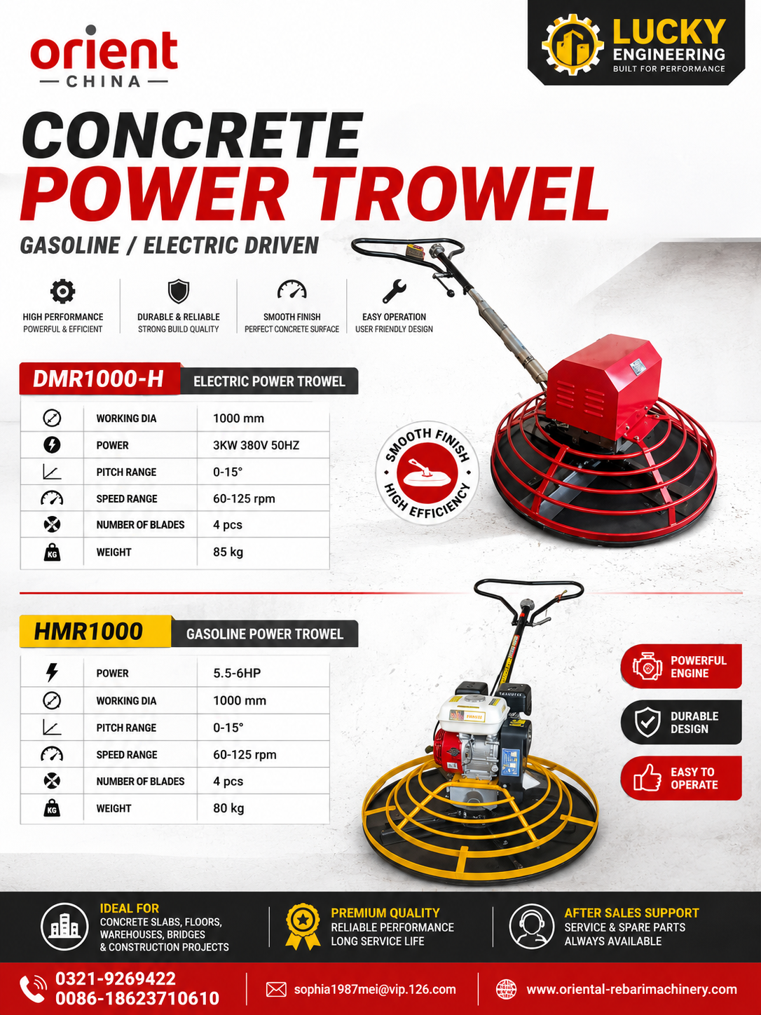 Concrete Power Trowel Orient Brand 