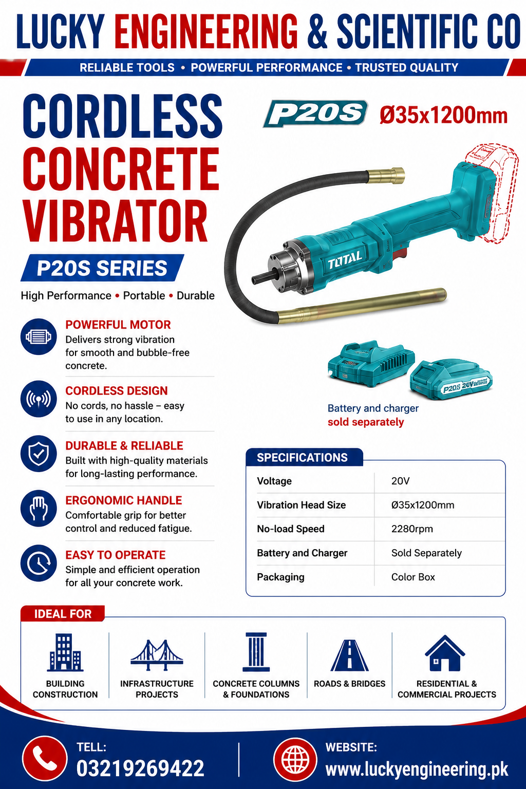 Cordless Concrete Vibrator