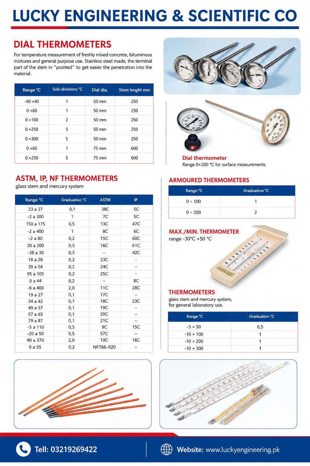 Dial Thermometers_LaboratoryThermometers Supplier in Pakistan Lucky Engineering_Scientific Co