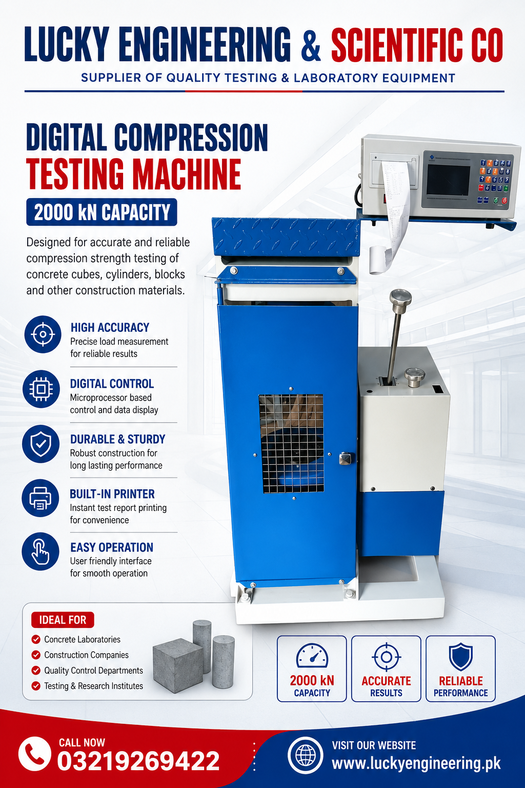 Digital Compression Testing Machine 2000 kN