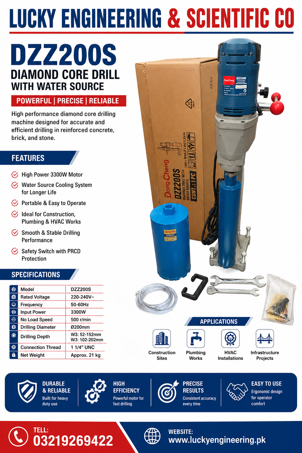 Dong Cheng DZZ200S Diamond Core Drill Machine