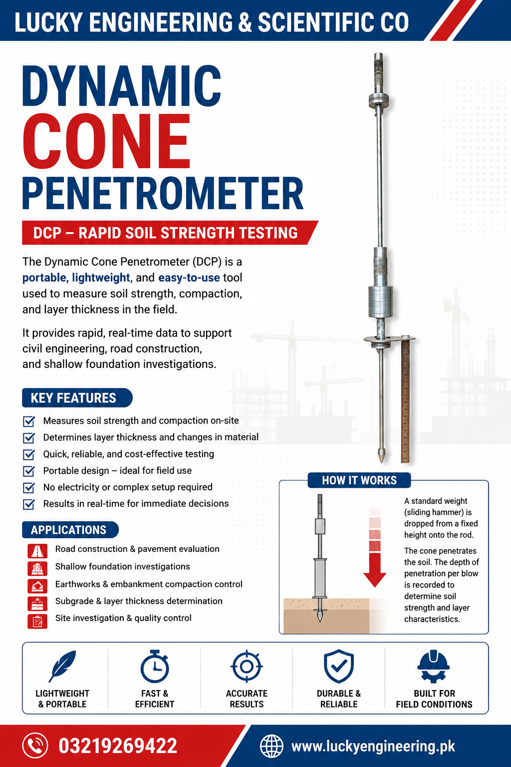 Dynamic Cone Penetrometer (DCP) – Soil Testing Equipment