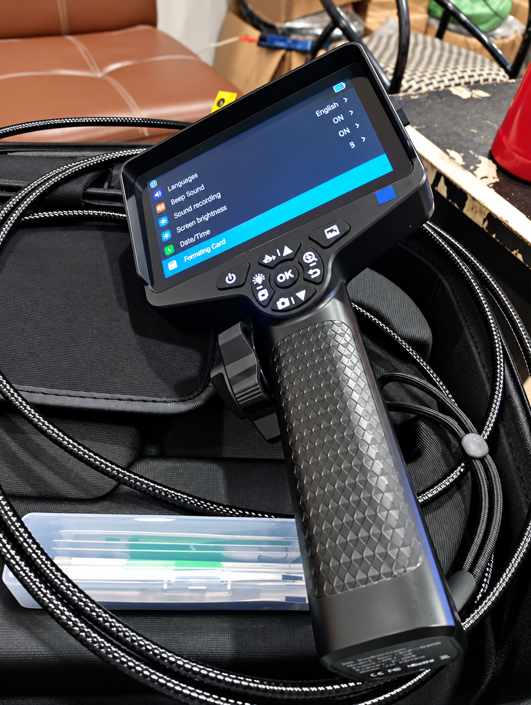 Flexible Industrial Borescope Camera with Inspection Accessories