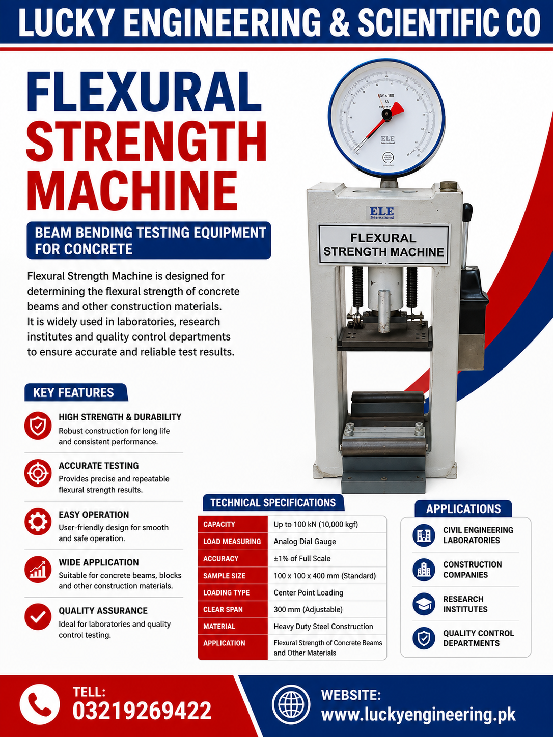 Flexural Strength Machine | Beam Bending Testing Equipment for Concrete