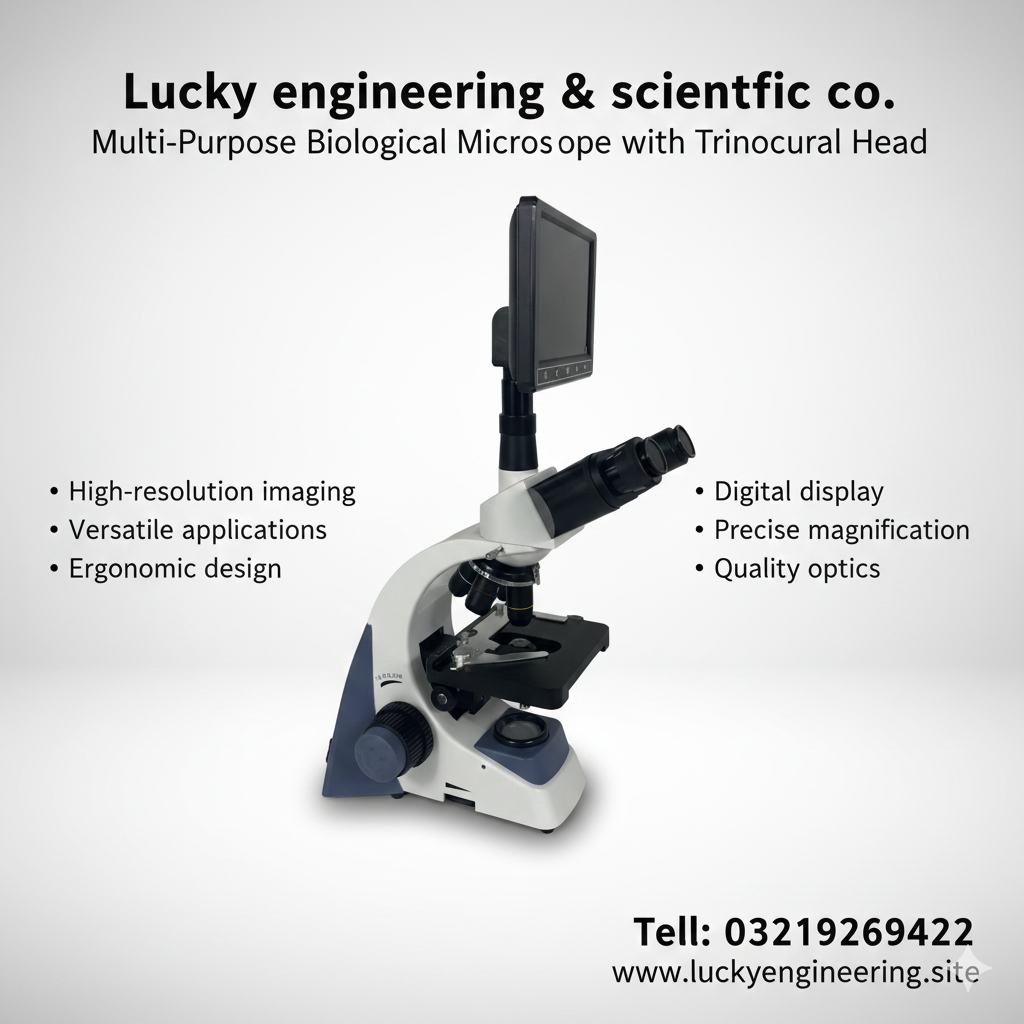Multi-Purpose Biological Microscope with Trinocular Head Tell: 03219269422