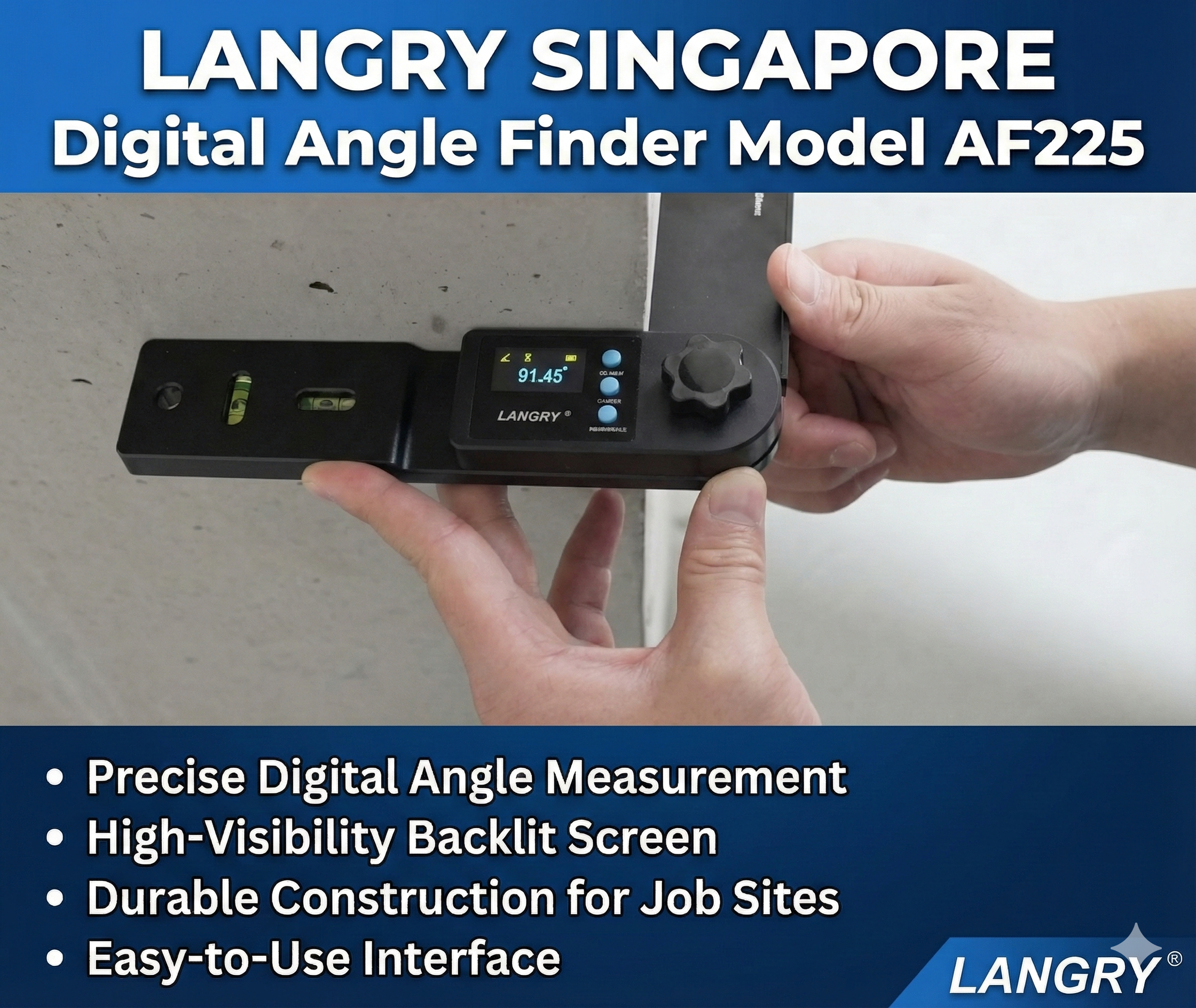 LANGRY SINGAPORE  Digital Angle Finder Model AF22 Tell: 03219269422