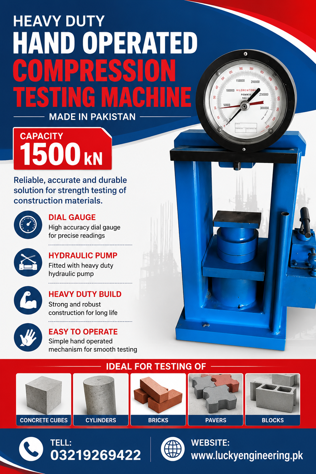 hand operted compression testing machine