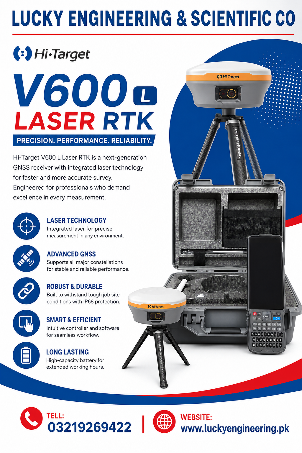 Hi-Target V600 L Laser RTK Complete Survey Kit