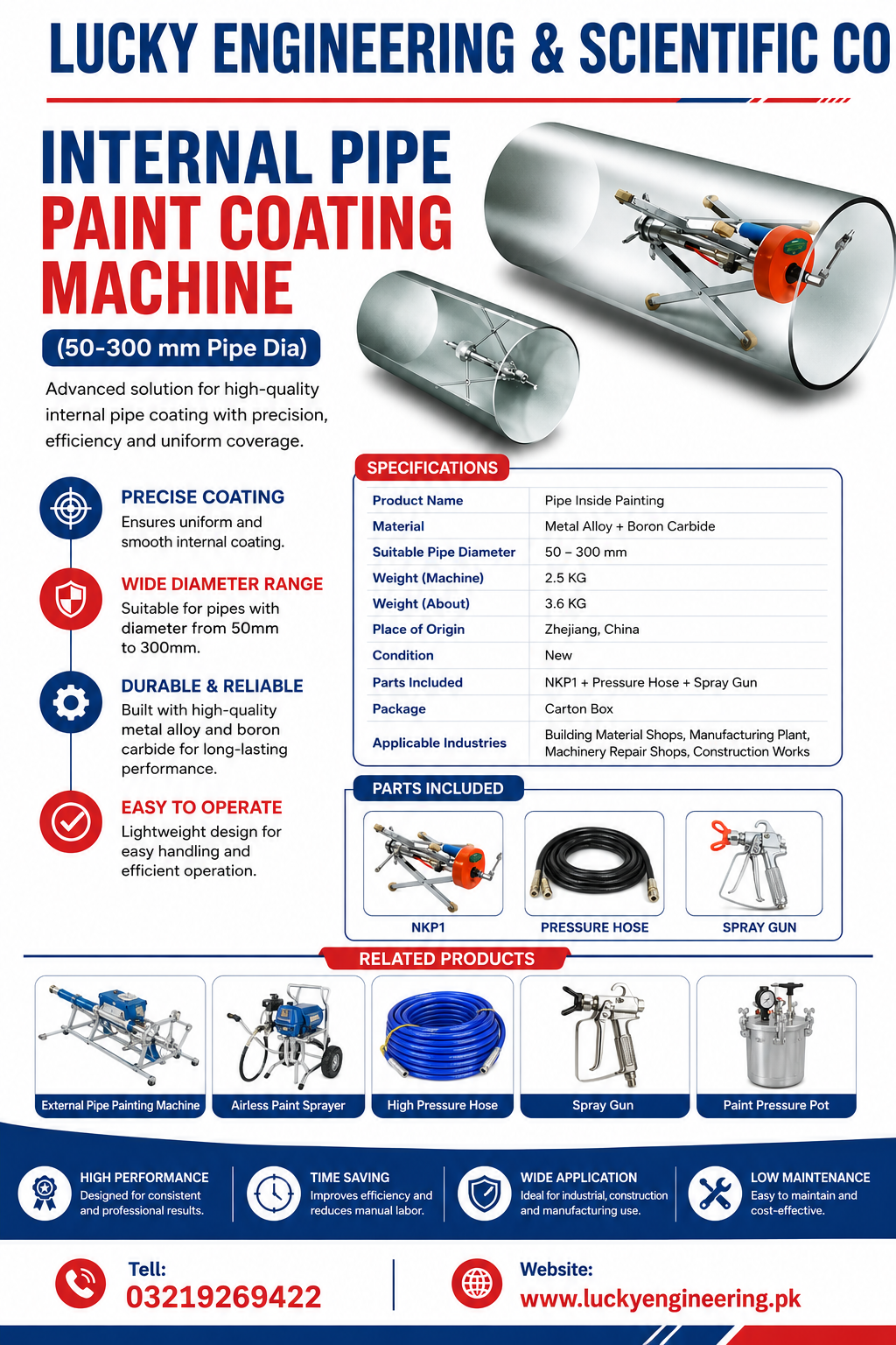 internal pipe paint coating machine 