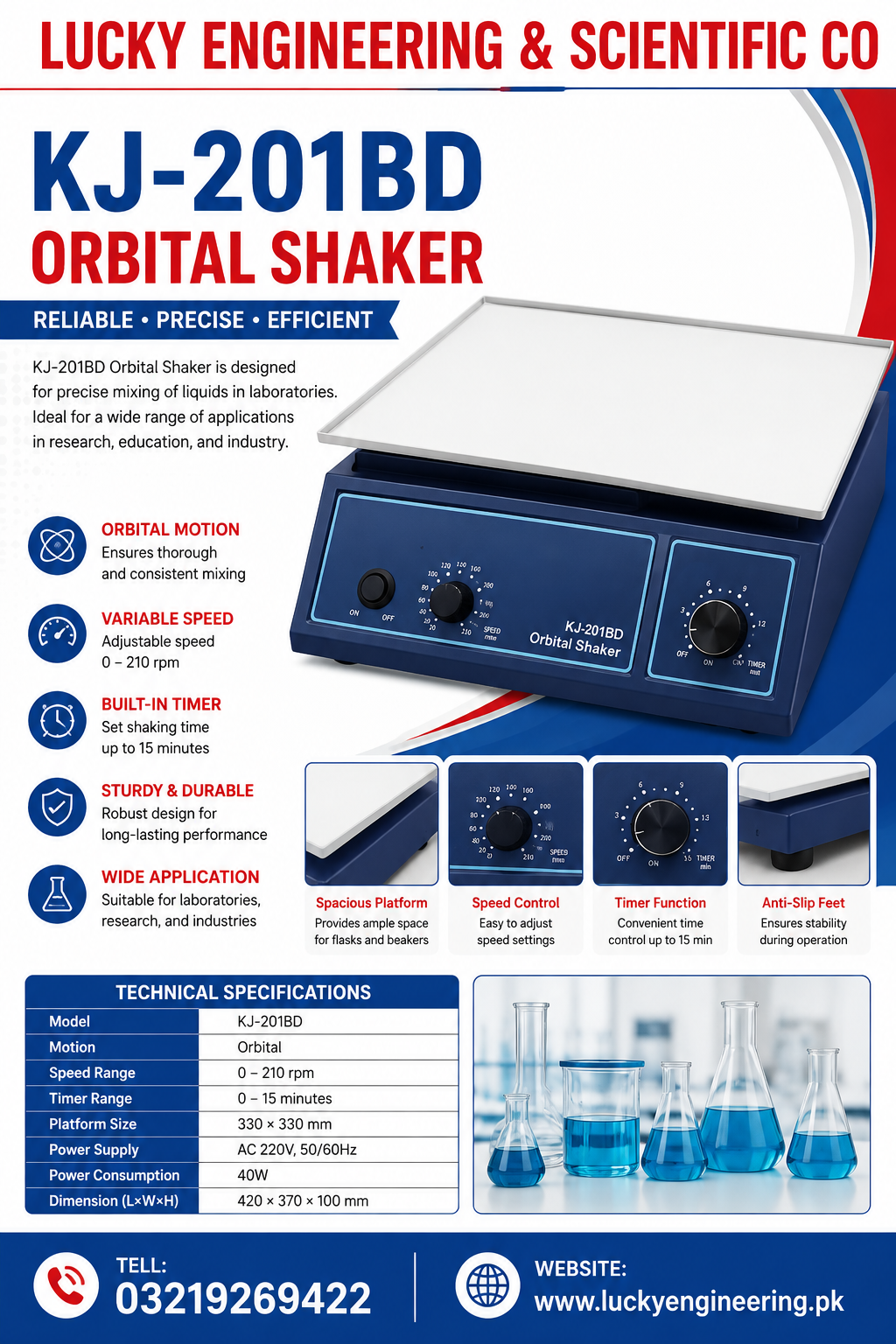 KJ-201BD Orbital Shaker laboratory equipment
