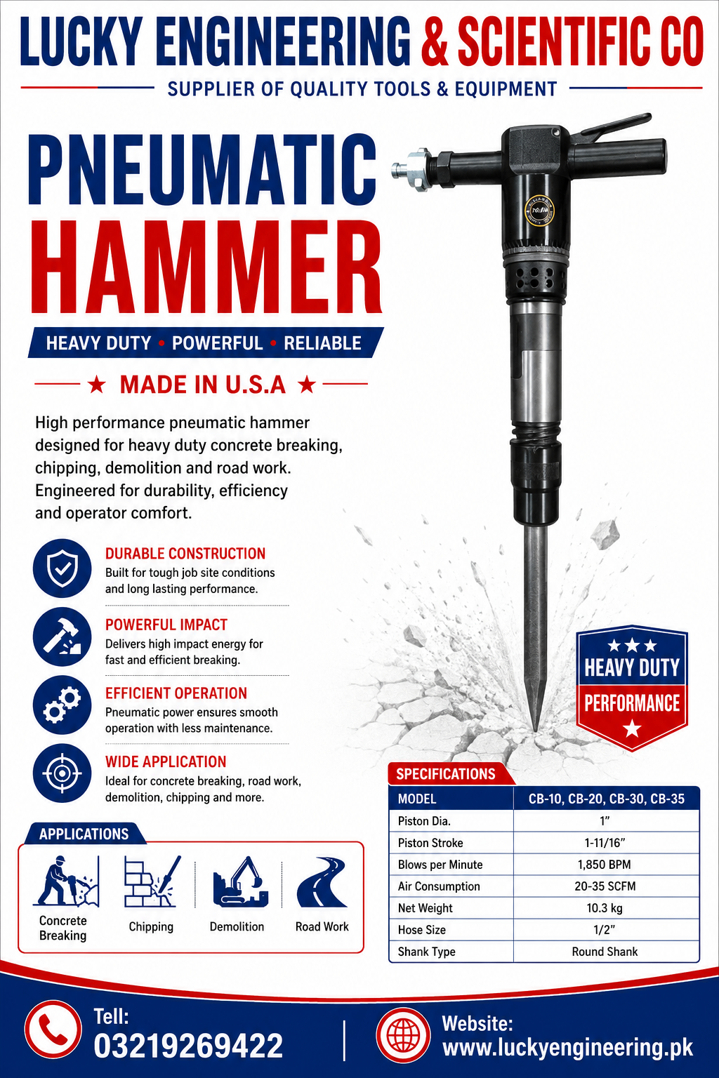 Kawasaki Japan Concrete Pneumatic Breaker  Heavy Duty