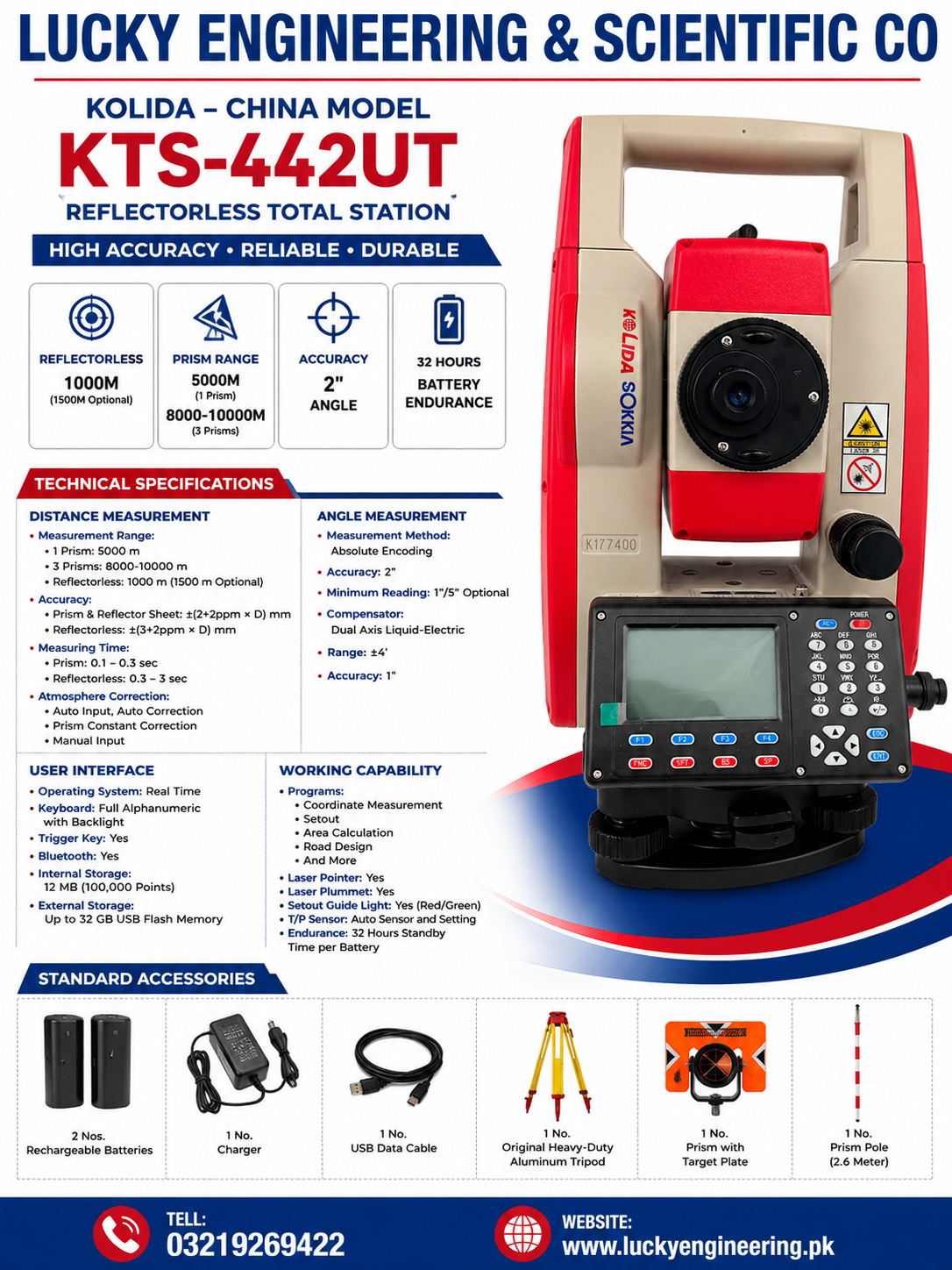 Kolida KTS-442UT Reflectorless Total Station
