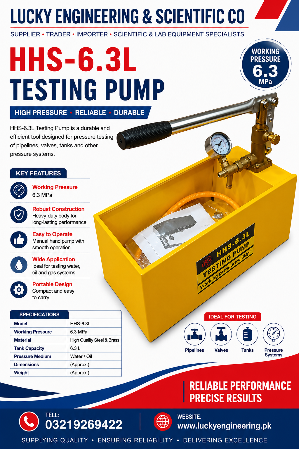 Manual Hydrostatic Testing Pump