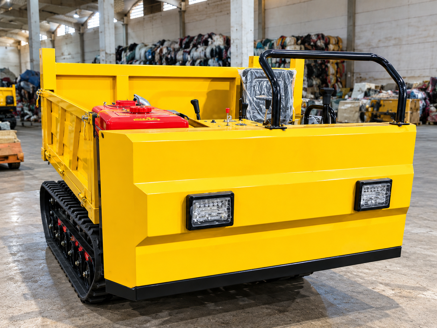 Mini Crawler Dumper Rear View with LED Lights