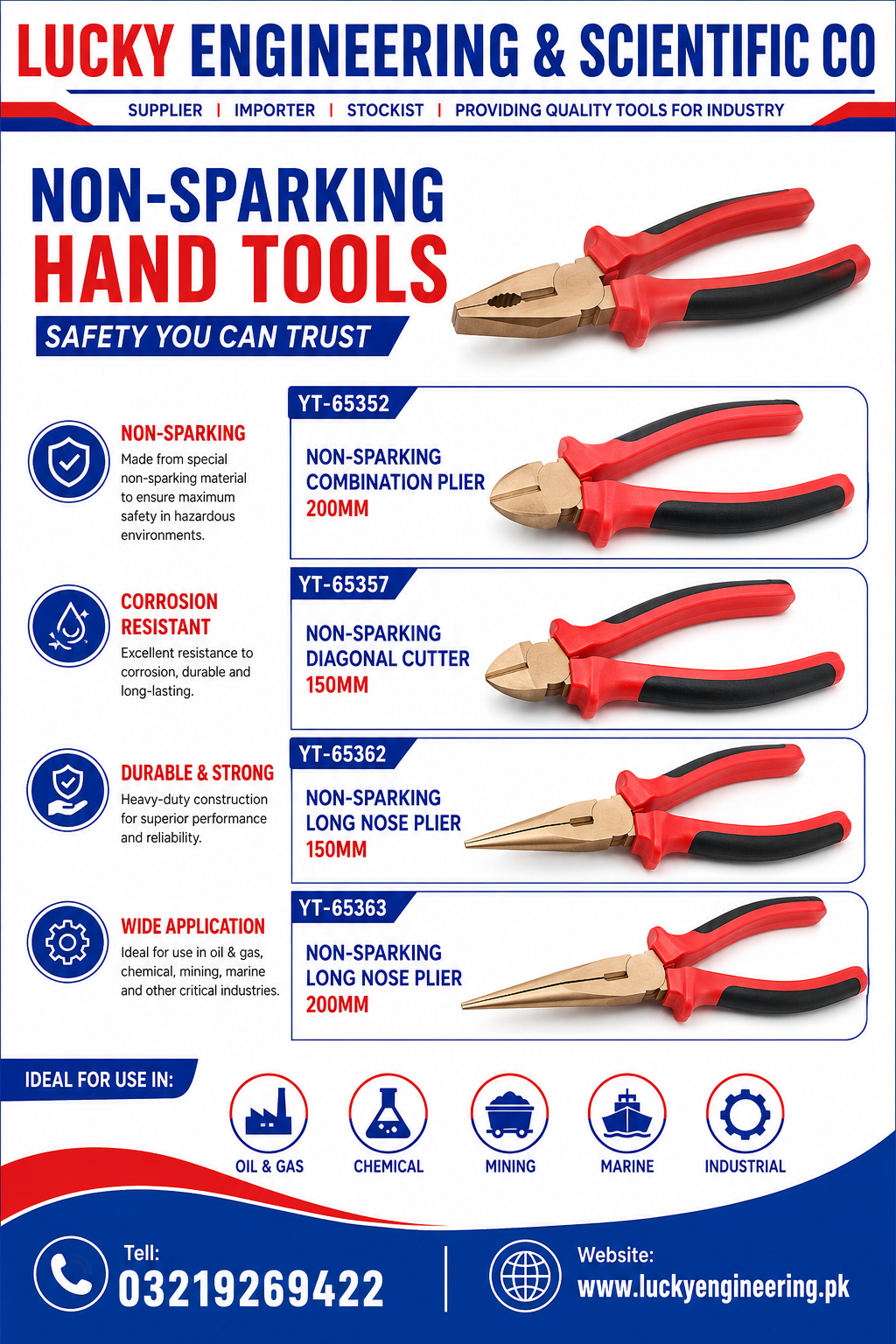 Non Sparking Hand Tools Supplier in Pakistan | Lucky Engineering