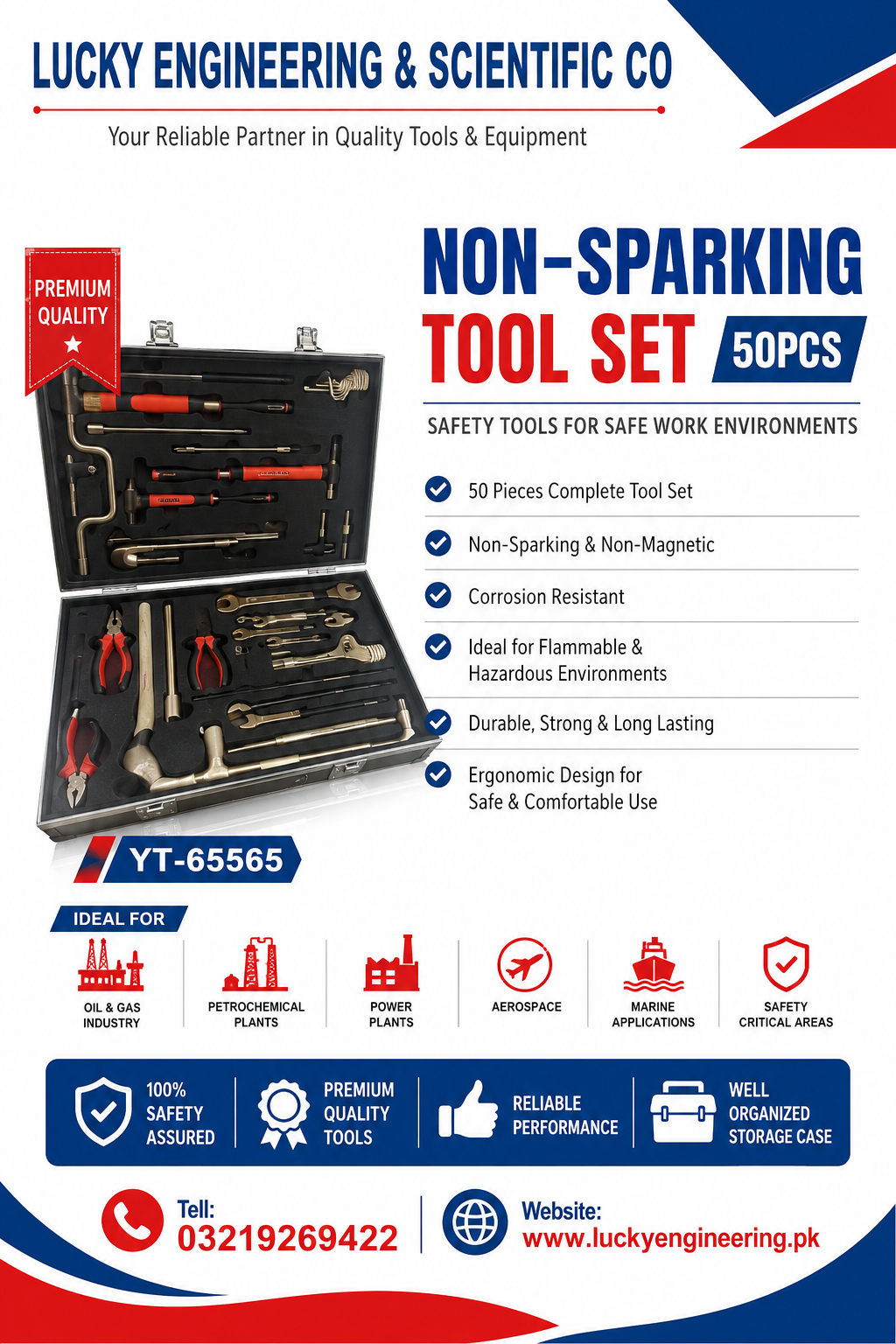Non Sparking Tool Set YT-65565 50PCS
