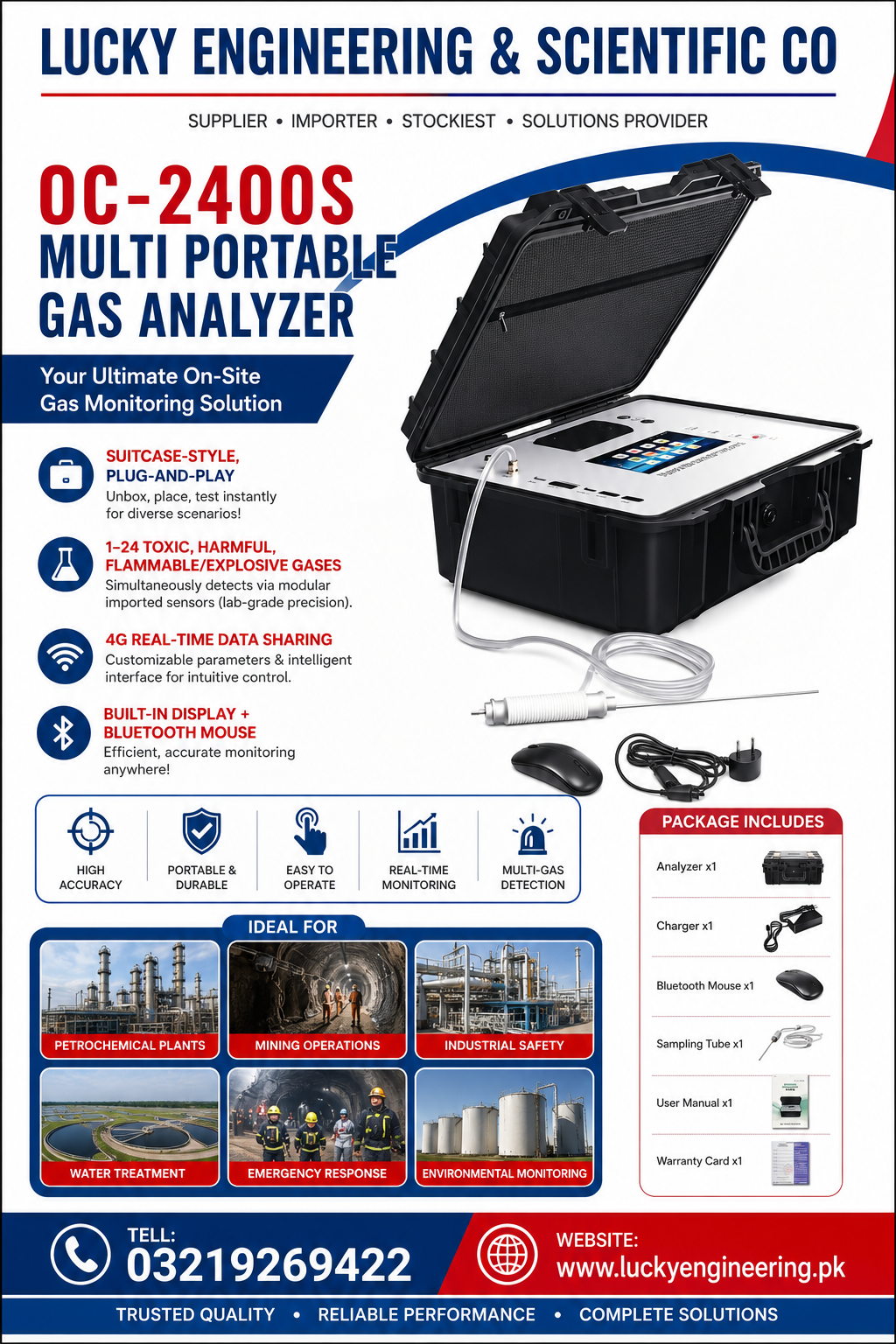 OC-2400S Multi Portable Gas Analyzer – Multi-Gas Detection System