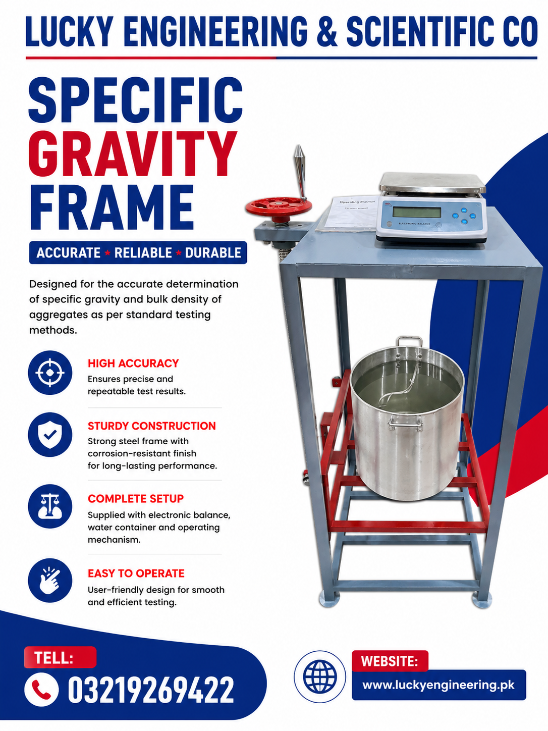 Specific Gravity Frame for Aggregates | Bulk Density & Water Absorption Testing Equipment
