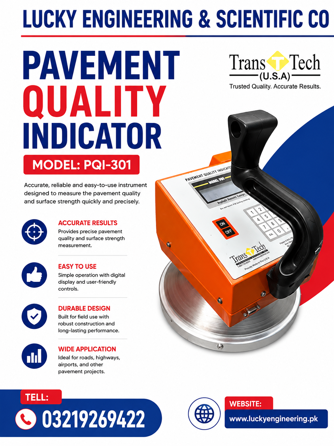 TRANS TECH (U.S.A) Pavement Quality Indicator (Model PQI-301)