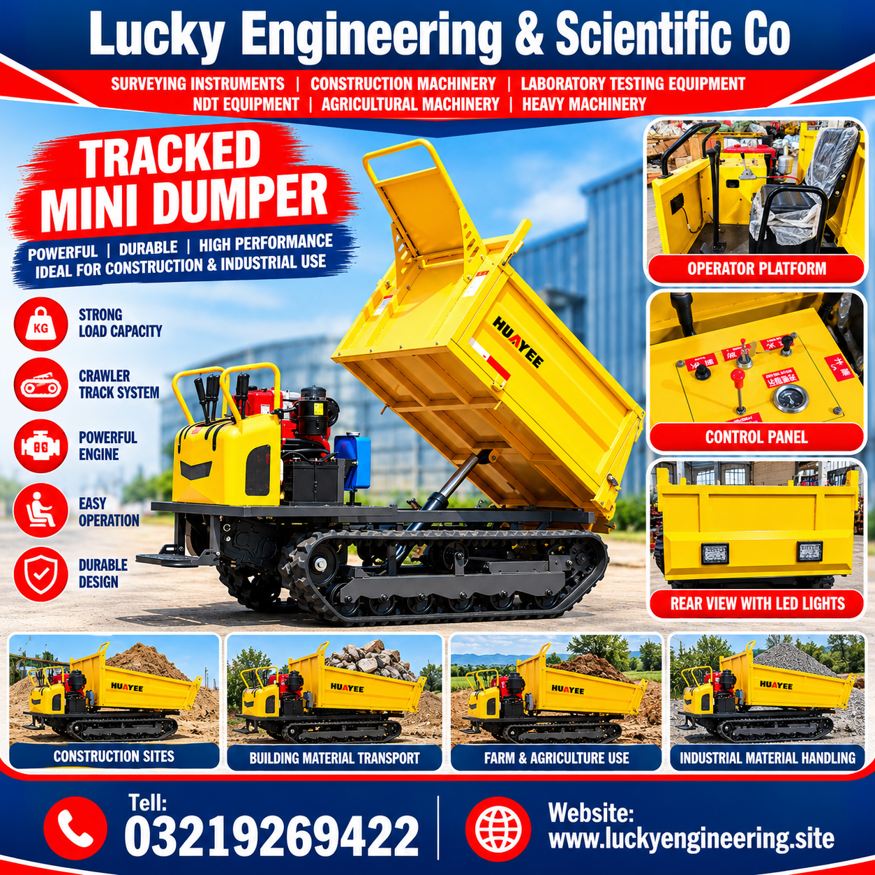 	Tracked Mini Dumper Heavy Duty Construction Machine