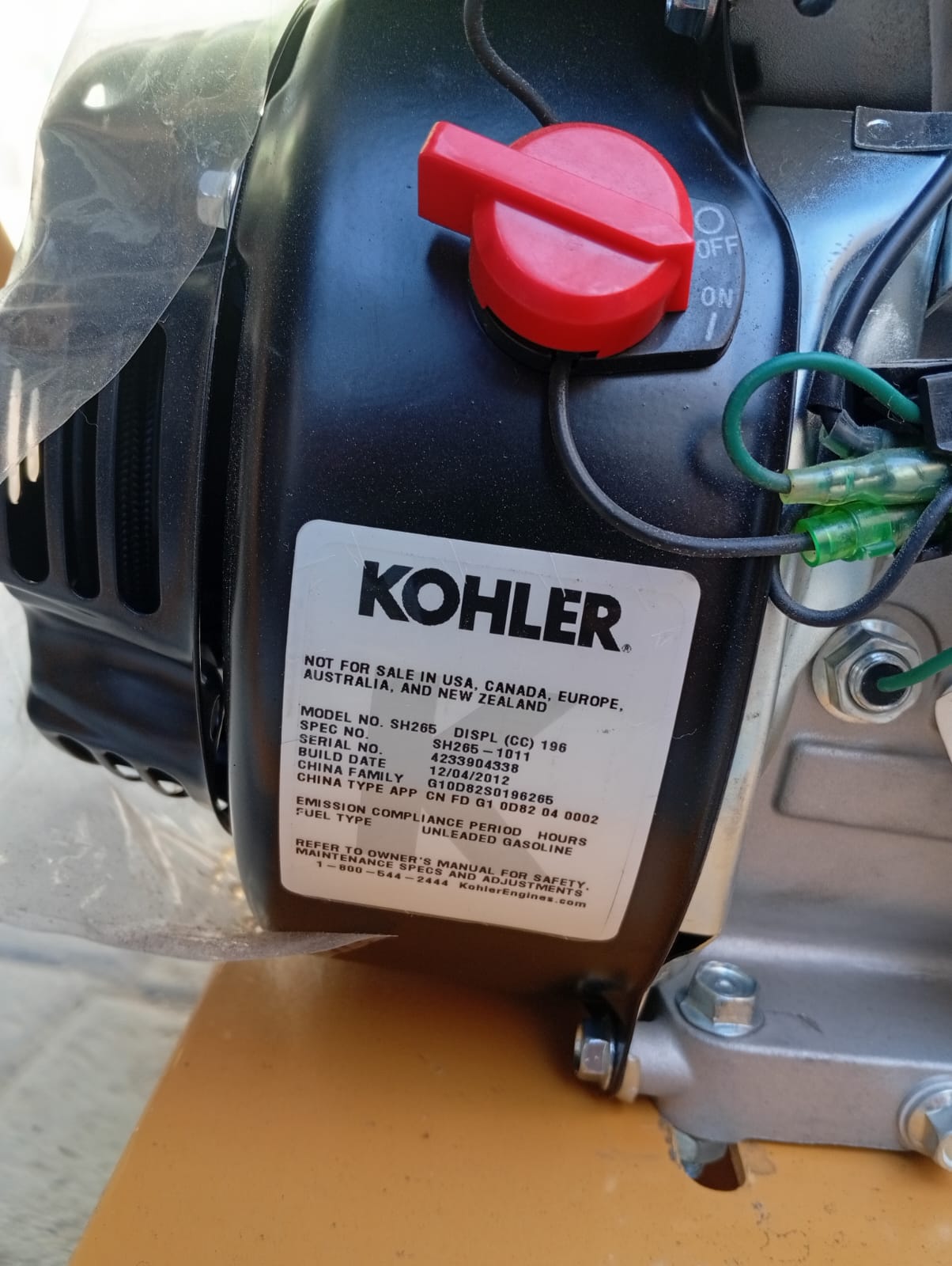 Kohler - U.S.A Vibrator Petrol Engine Capacity 6.5 hp Tell: 03219269422