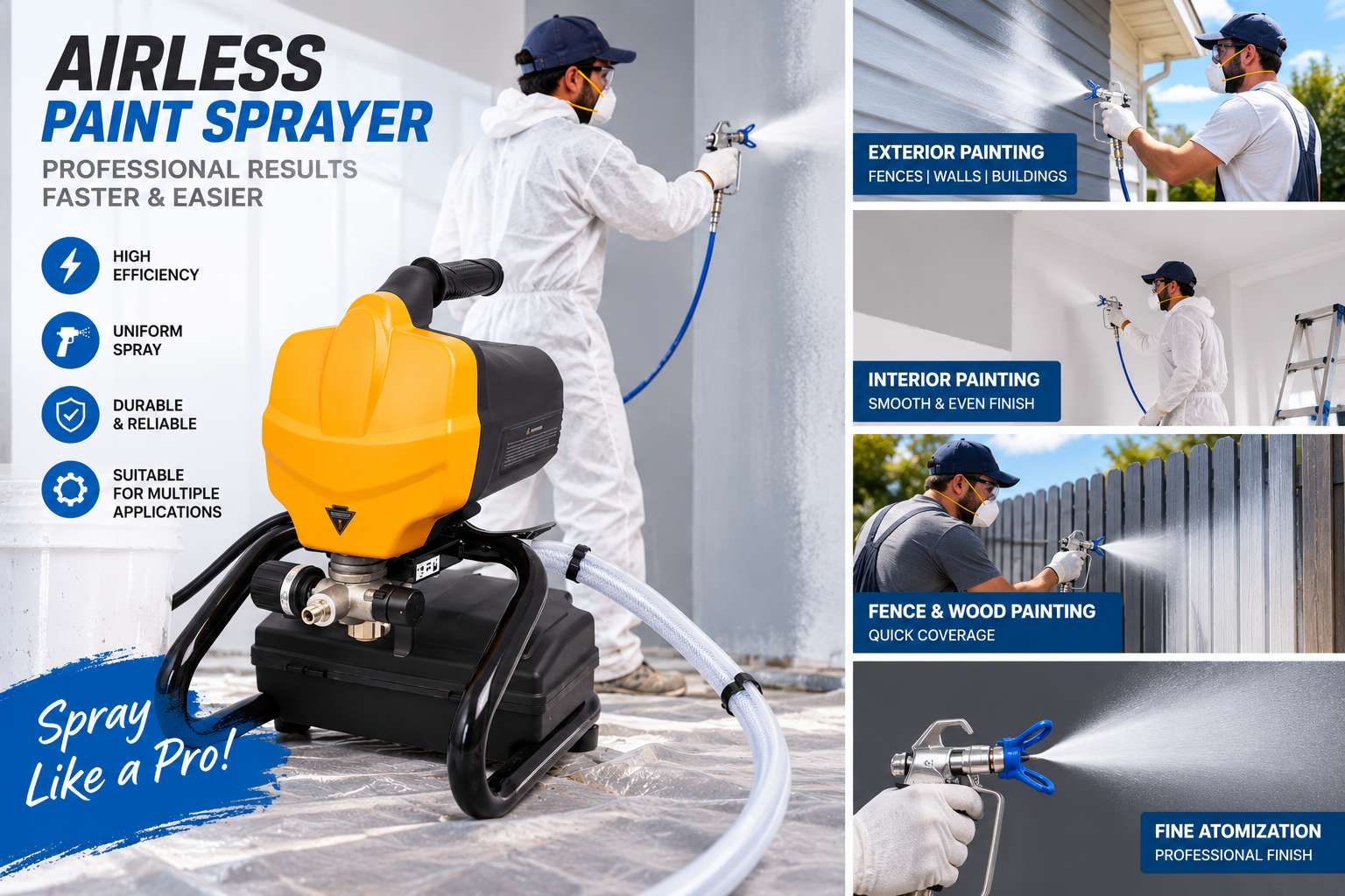 Airless Paint Sprayer for residential commercial and industrial applications