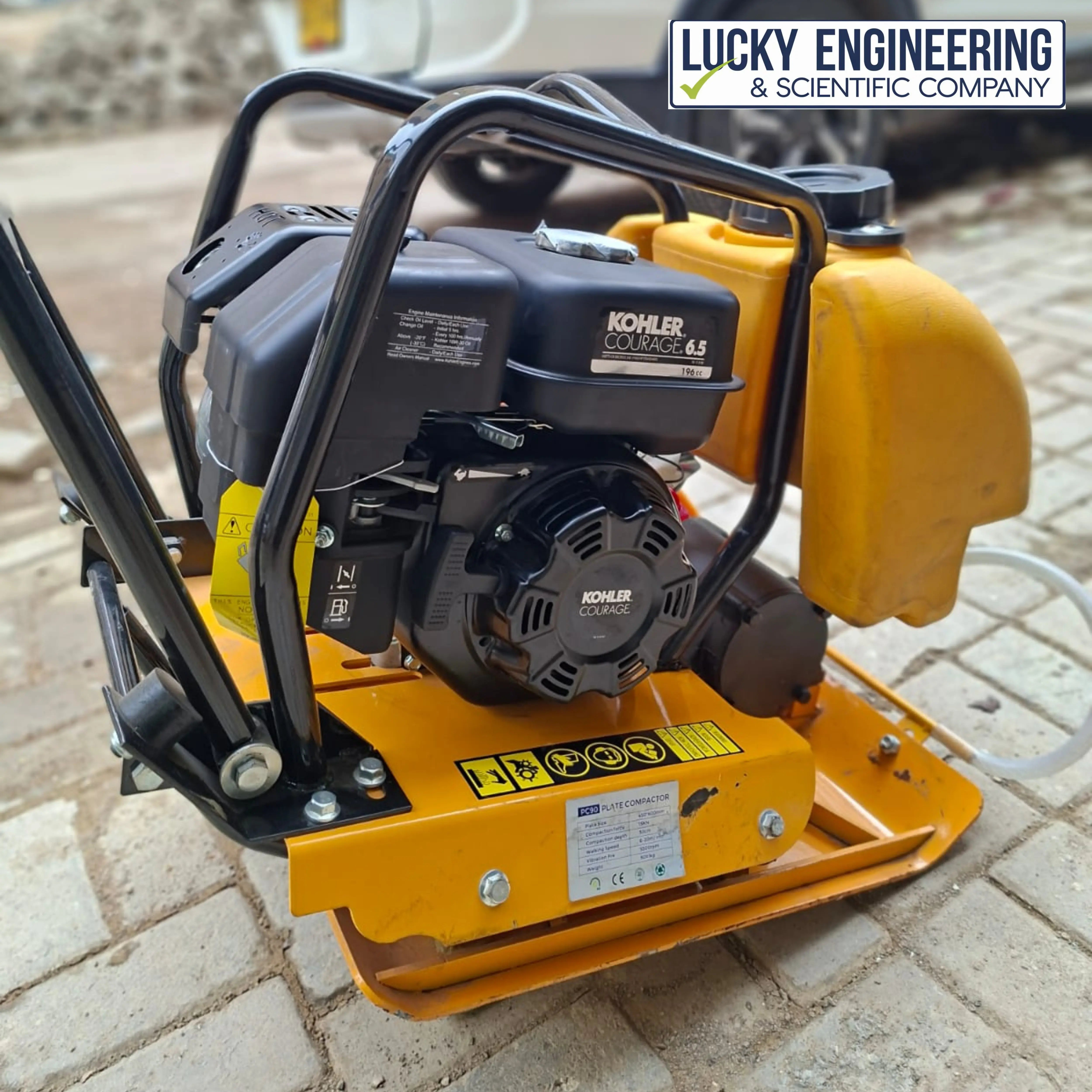Vibratory plate compactor for construction site